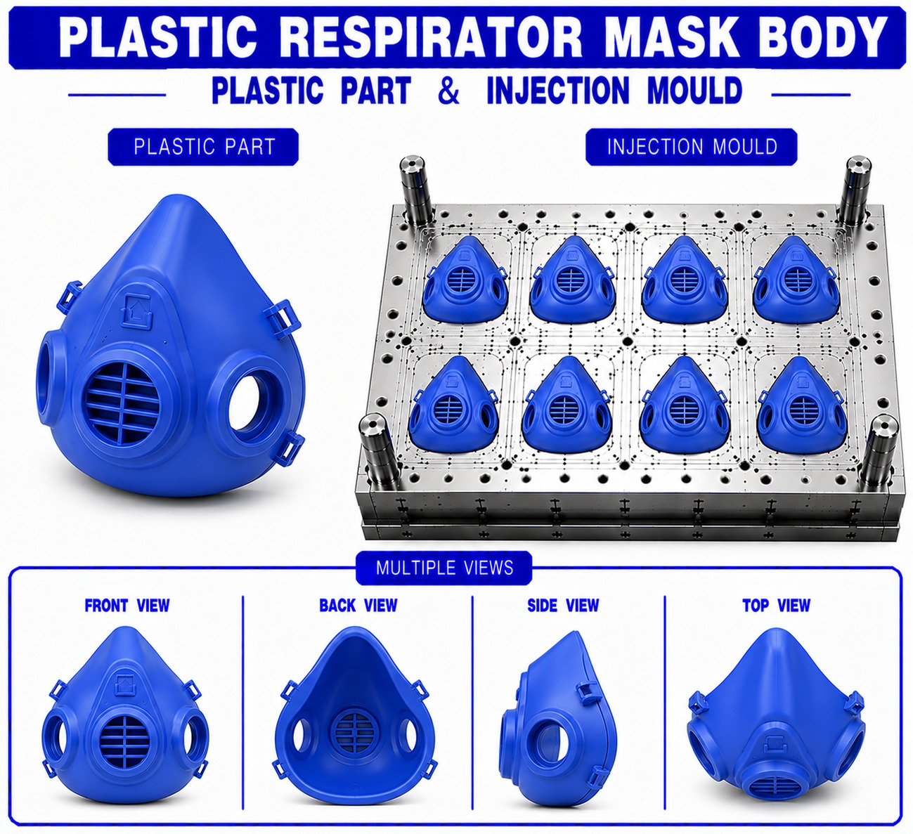 Plastic Respirator Mask Body  Mould and Moulding Service
